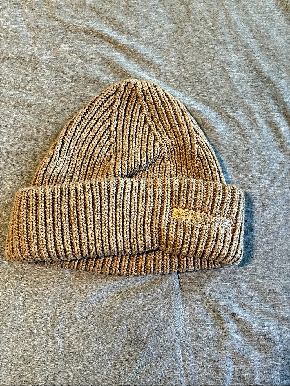 American Eagle Ribbed Beanie in Brown